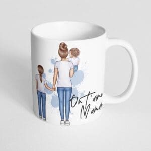 Mug représentant une maman et ses enfants marqué "On t'aime maman"