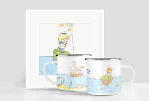 Mug en acier émaillé avec un motif pour enfant