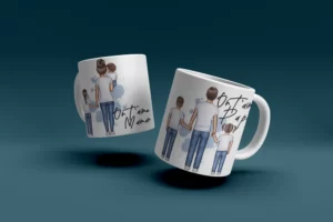 Deux mugs : maman on t'aime et papa on t'aime