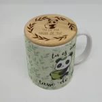 Couvercle pour mug en bambou personnalisé